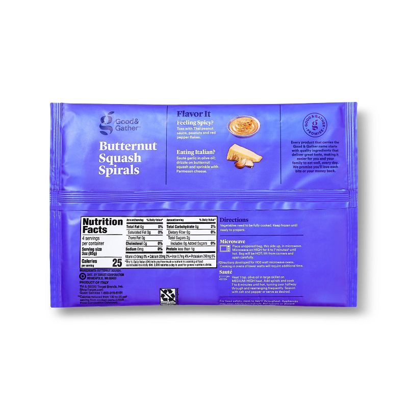 slide 3 of 3, Frozen Butternut Squash Spirals - 12oz - Good & Gather™, 12 oz