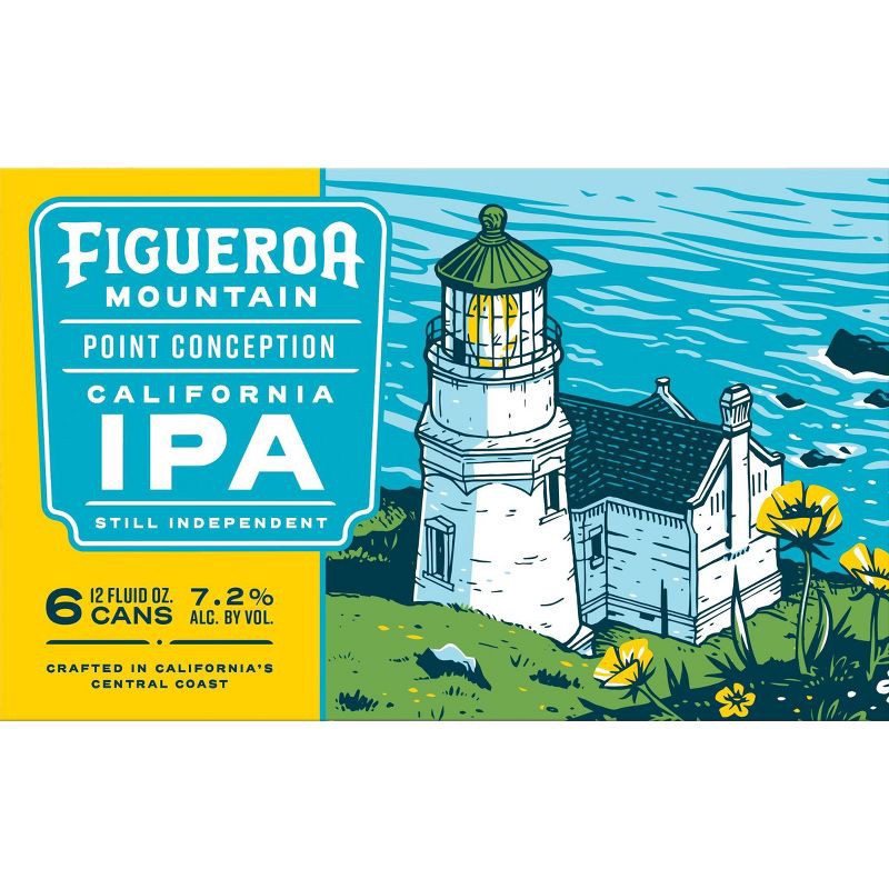 slide 2 of 5, Figueroa Mountain Brewing Co. Figueroa Mountain Point Conception IPA Beer - 6pk/12 fl oz Cans, 6 ct; 12 fl oz