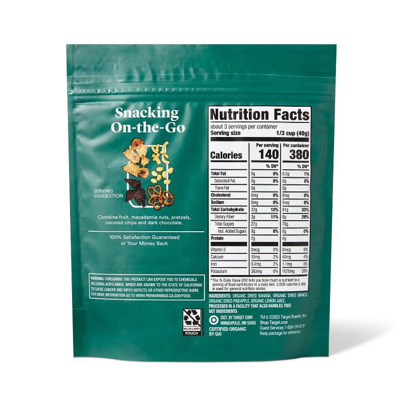 slide 2 of 4, Organic Dried Unsweetened Tropical Blend - Banana, Mango & Pineapple - 4oz - Good & Gather™, 4 oz