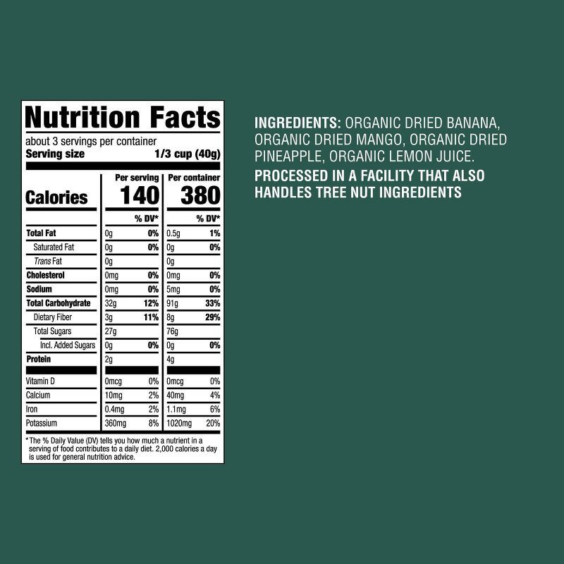slide 4 of 4, Organic Dried Unsweetened Tropical Blend - Banana, Mango & Pineapple - 4oz - Good & Gather™, 4 oz