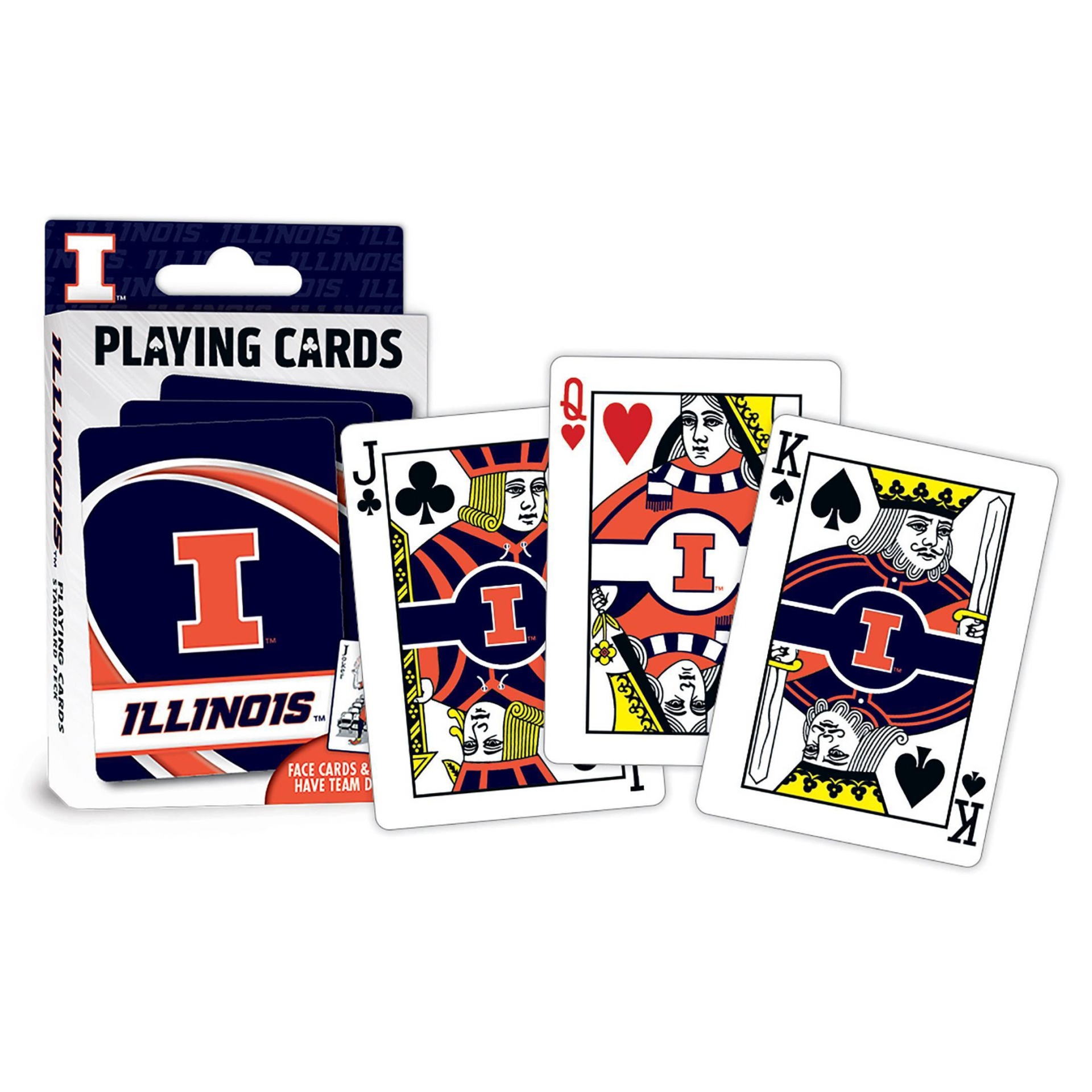 slide 1 of 4, NCAA Illinois Fighting Illini Playing Cards, 1 ct