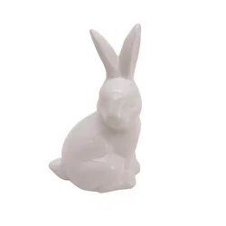 Holiday Home Easter Ceramic Bunny Decoration - White