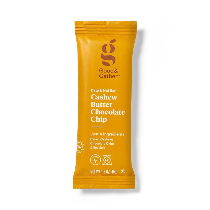slide 3 of 3, Cashew Butter Chocolate Chip Nutrition Bars - 5ct - Good & Gather™, 5 ct