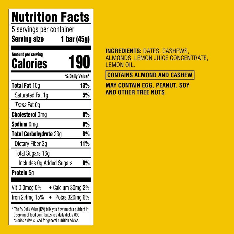 slide 4 of 4, Lemon Nutrition Bars - 5g Protein - 5ct - Good & Gather™, 5 gram, 5 ct