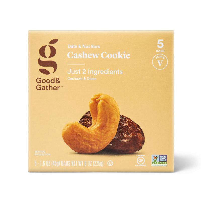 slide 1 of 3, Cashew Cookie Nutrition Bars - 5ct - Good & Gather™, 5 ct