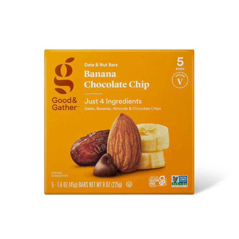 slide 1 of 3, Banana Chocolate Chip Nutrition Bars - 5ct - Good & Gather™, 5 ct