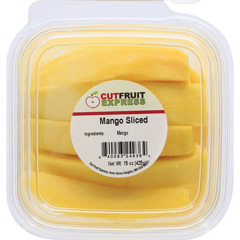 slide 1 of 5, Cut Fruit Express Fresh Sliced Mango - 15oz, 15 oz