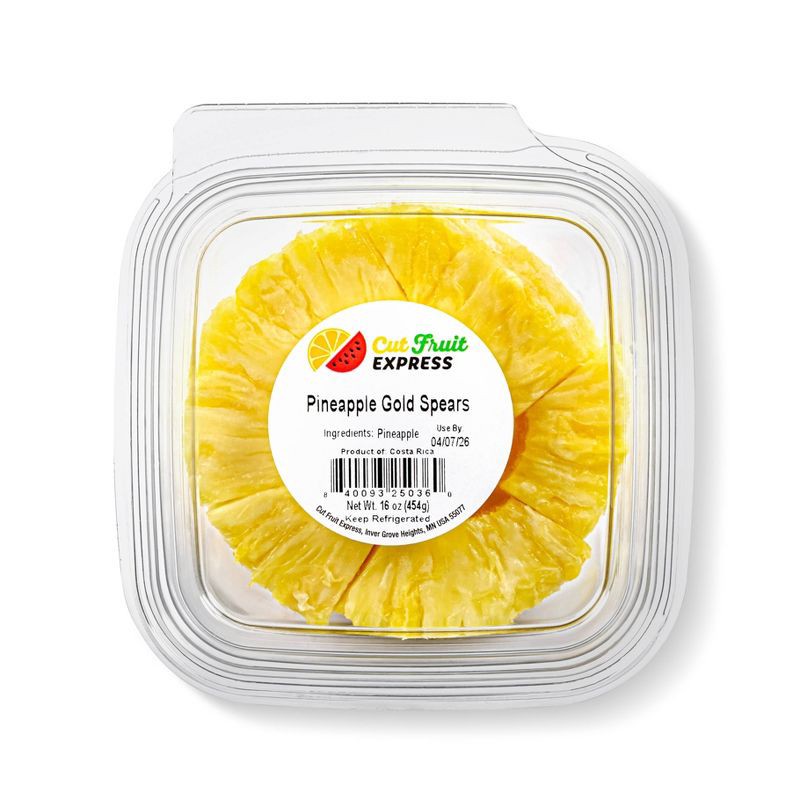 slide 1 of 7, Cut Fruit Express Pineapple Spears - 16oz, 16 oz