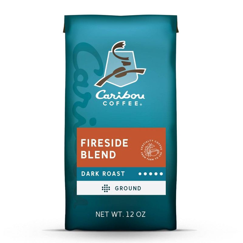 slide 1 of 6, Caribou Coffee Fireside Dark Roast Ground Coffee - 12oz, 12 oz