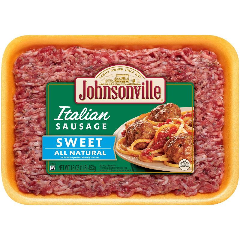 slide 1 of 8, Johnsonville Sweet Italian Ground Sausage - 16oz, 16 oz