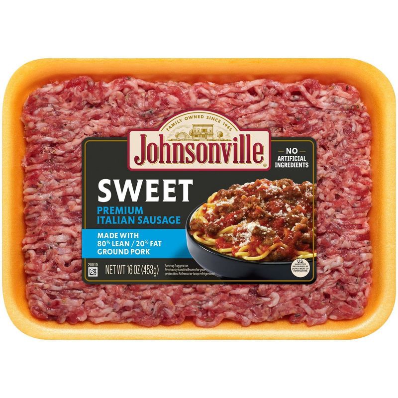 slide 1 of 7, Johnsonville Sweet Italian Ground Sausage - 16oz, 16 oz