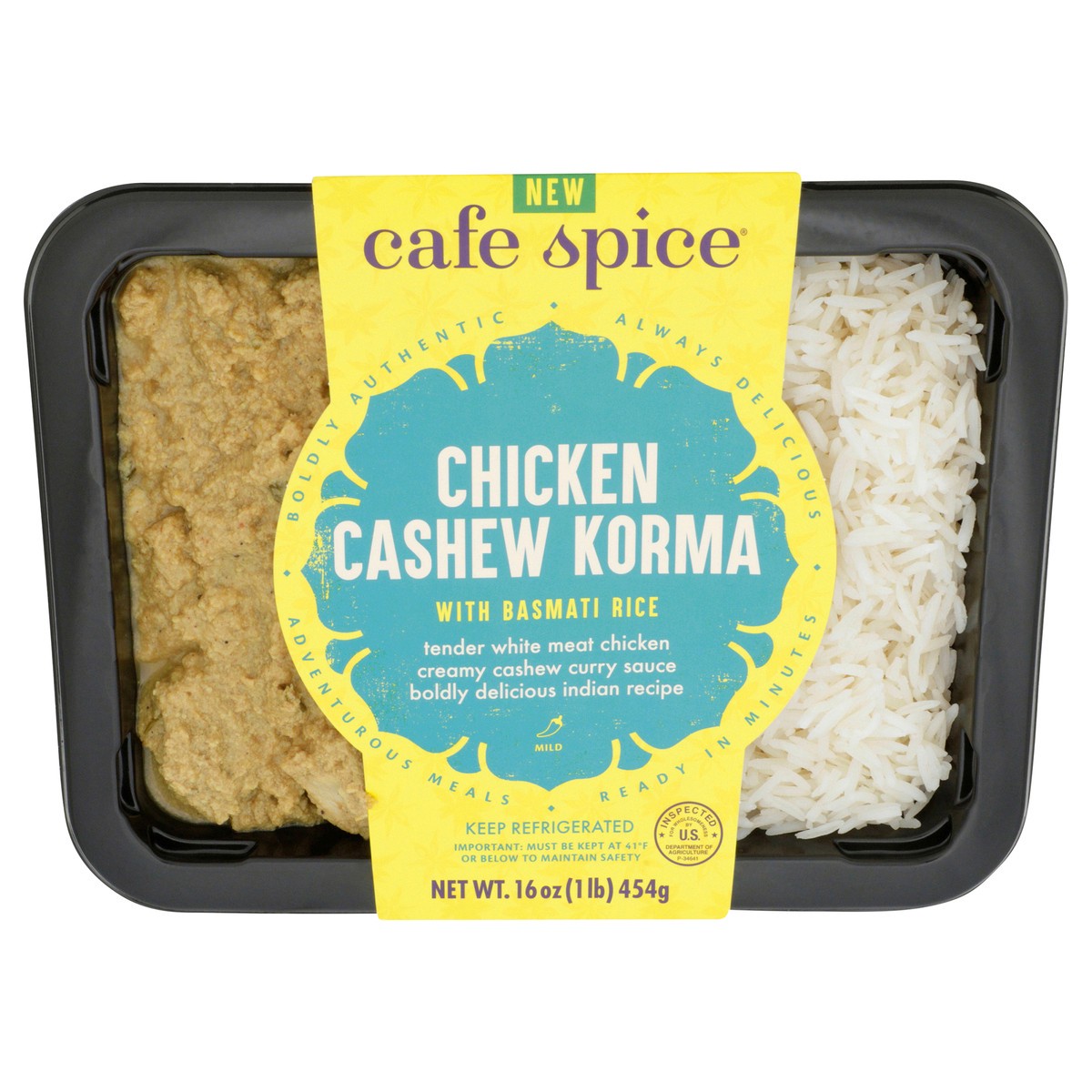 slide 13 of 14, Café Spice Chicken Cashew Korma with Basmati Rice Combo, 16 oz