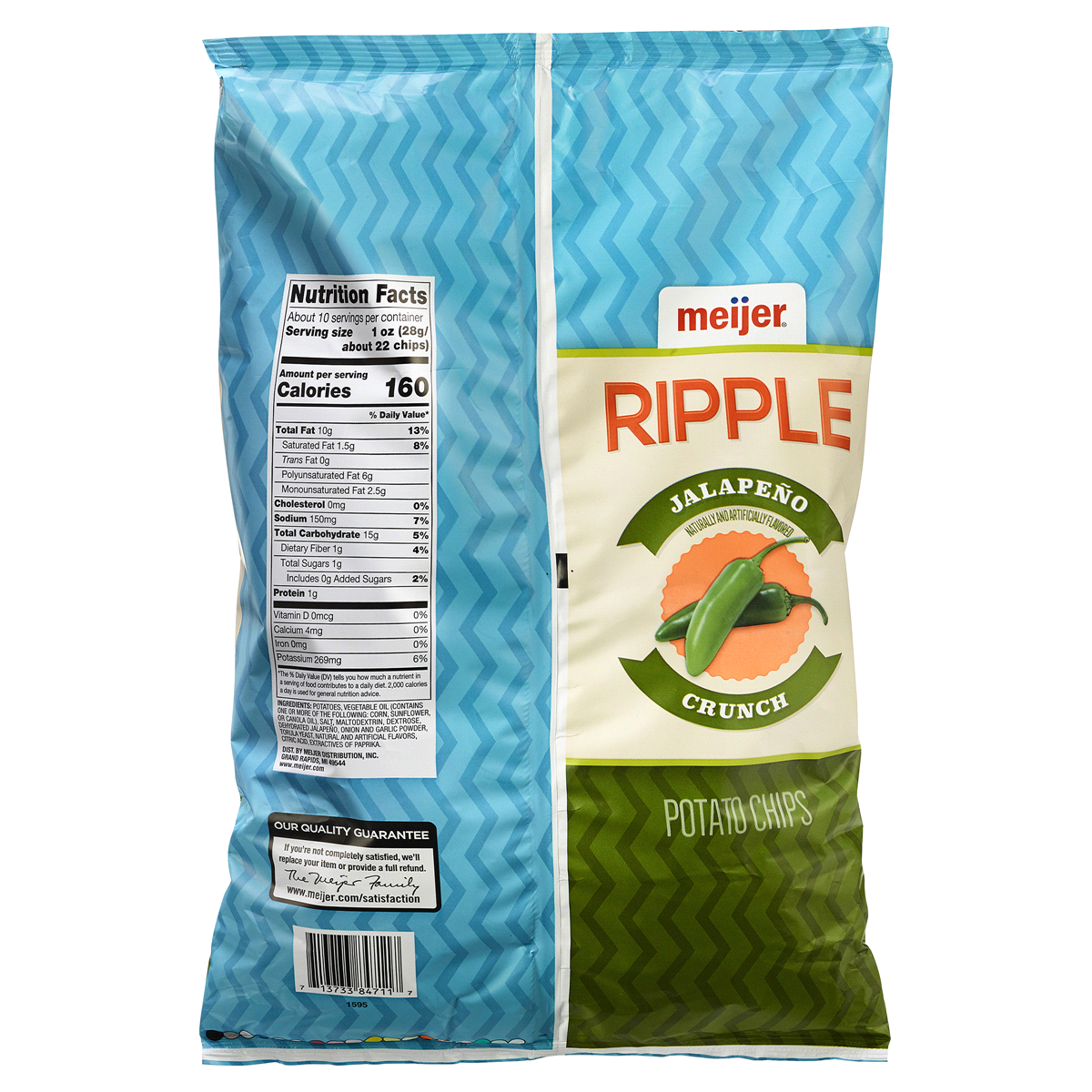 slide 2 of 2, Meijer Jalapeno Ripple Potato Chips, 9.5 oz