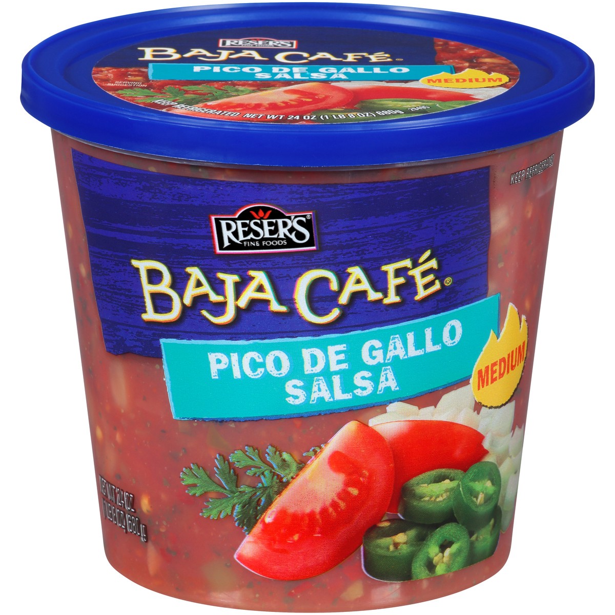 slide 1 of 7, Reser's Baja Cafe Pico De Gallo Salsa, 24 oz