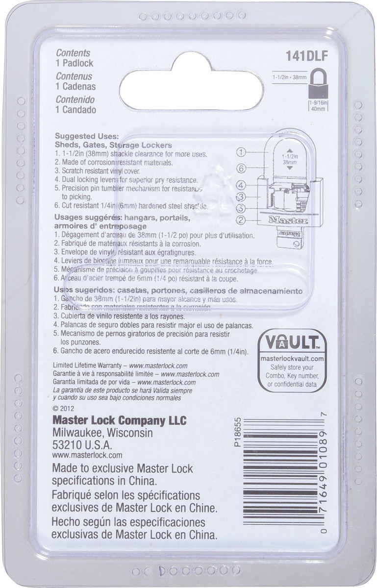 slide 5 of 9, Master Lock Padlock 1 ea, 1 ct