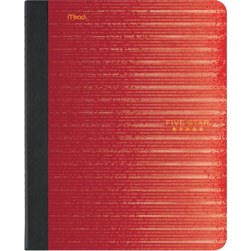 slide 1 of 1, Five Star Wide Ruled Composition Notebook 100 Pages Red, 100 ct