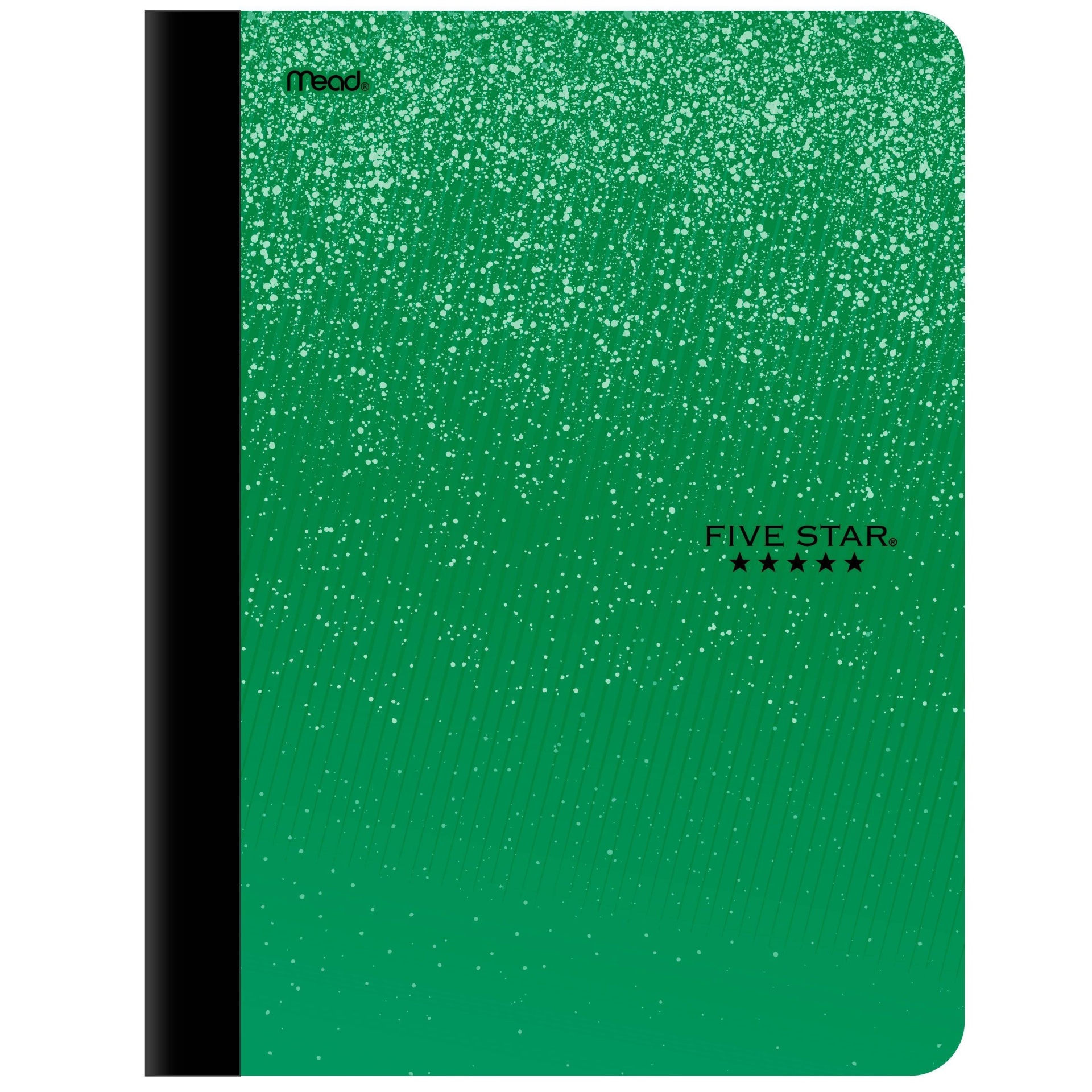 slide 1 of 3, Five Star Wide Ruled Composition Notebook 100 Pages Green, 100 ct