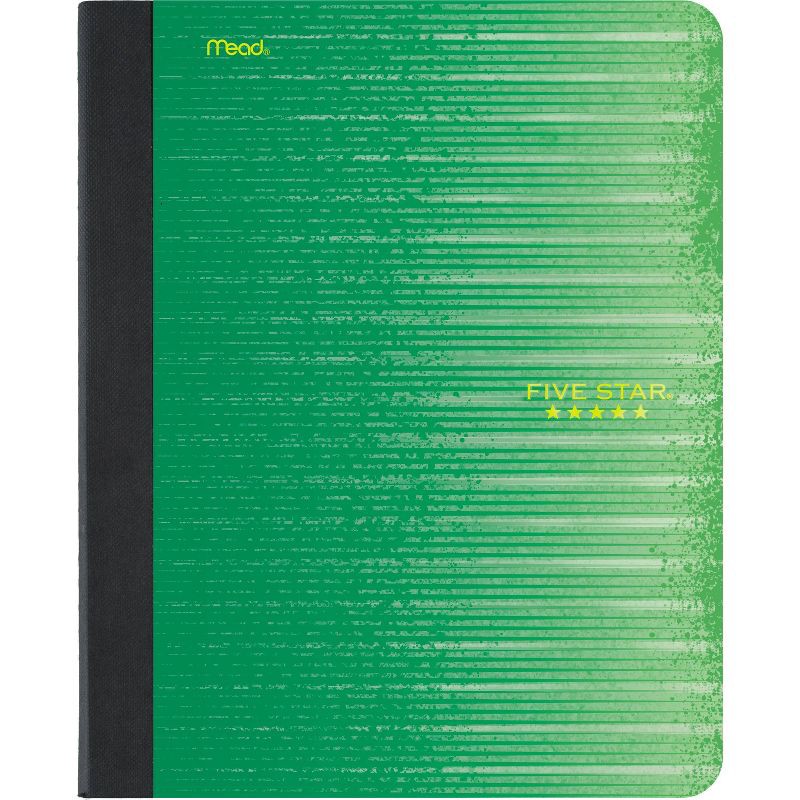 slide 1 of 1, Five Star Wide Ruled Composition Notebook 100 Pages Green, 100 ct