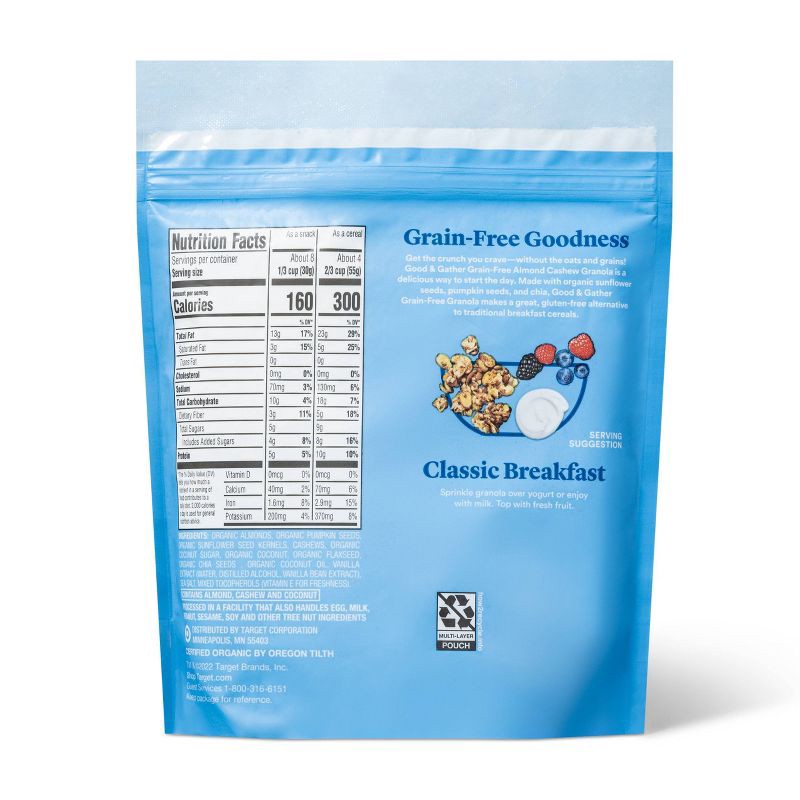 slide 2 of 3, Almond Cashew Grain Free Granola - 8oz - Good & Gather™, 8 oz