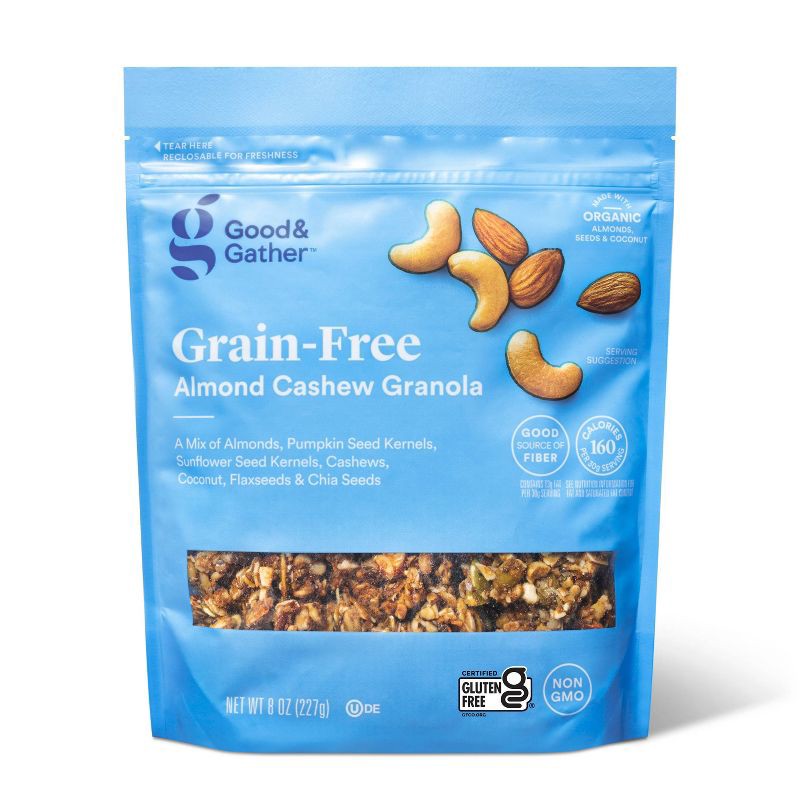slide 1 of 3, Almond Cashew Grain Free Granola - 8oz - Good & Gather™, 8 oz