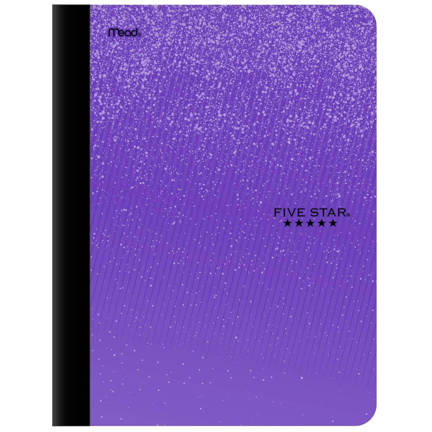 slide 1 of 3, Five Star Wide Ruled Composition Notebook 100 Pages Purple, 100 ct