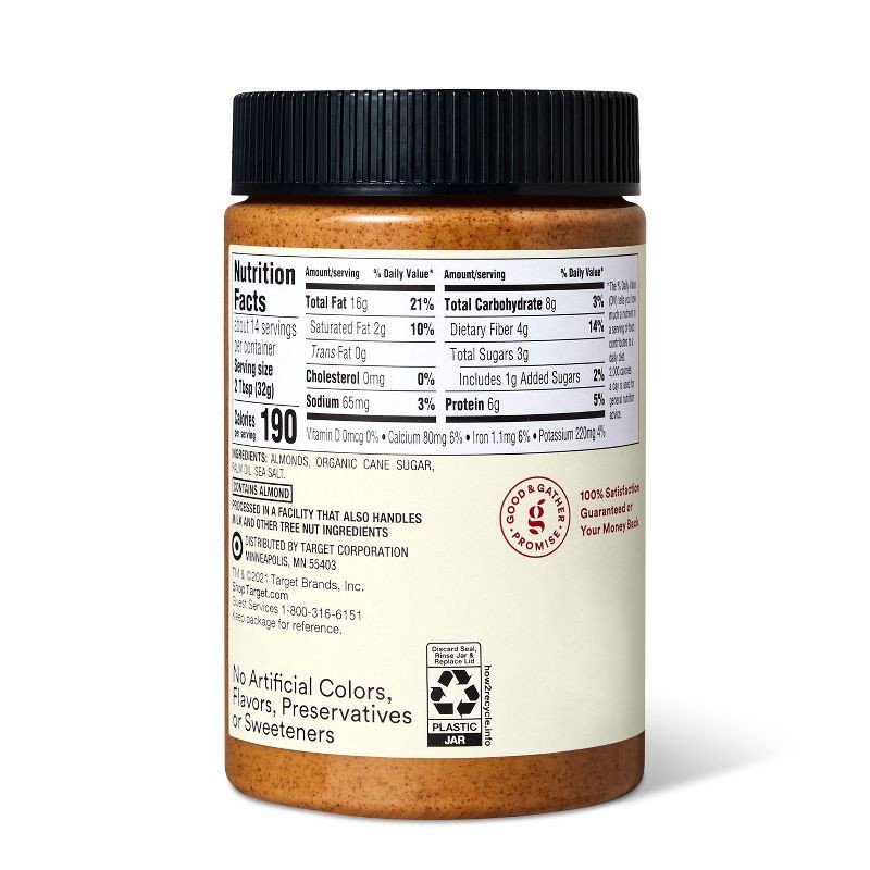 slide 3 of 3, No Stir Creamy Almond Butter 16oz - Good & Gather™, 16 oz