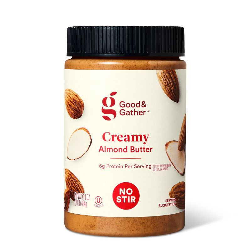 slide 1 of 3, No Stir Creamy Almond Butter 16oz - Good & Gather™, 16 oz