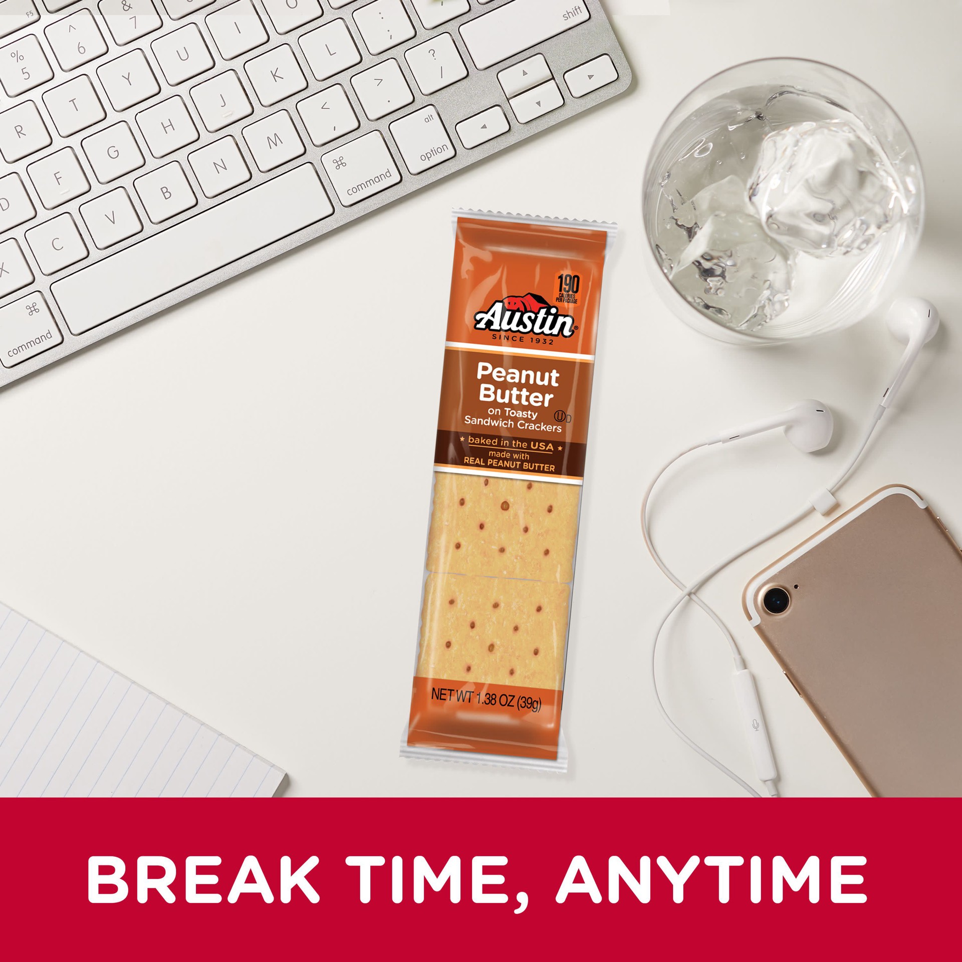 slide 3 of 5, Austin Peanut Butter on Toasty Sandwich Crackers, 20 ct