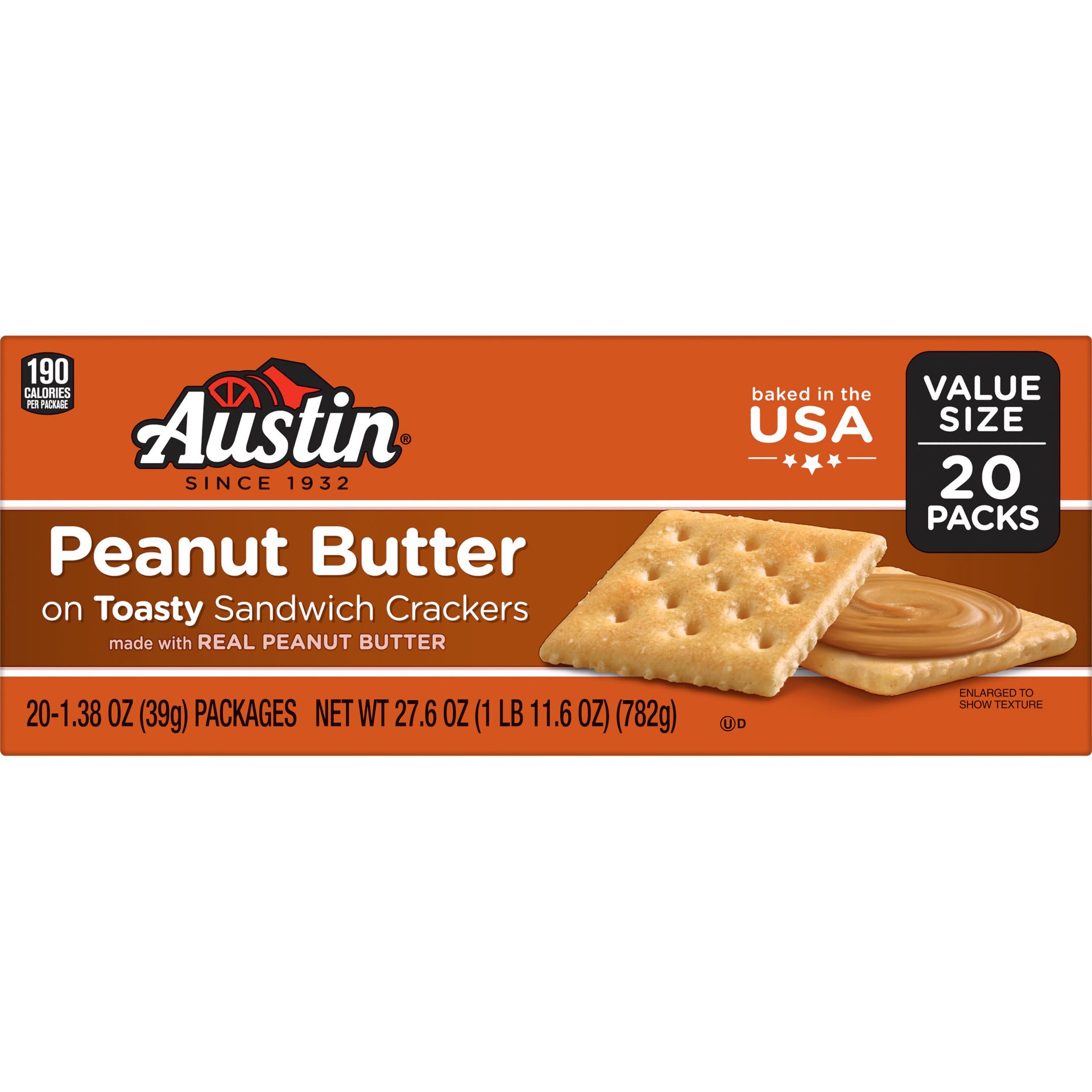 slide 5 of 5, Austin Peanut Butter on Toasty Sandwich Crackers, 20 ct
