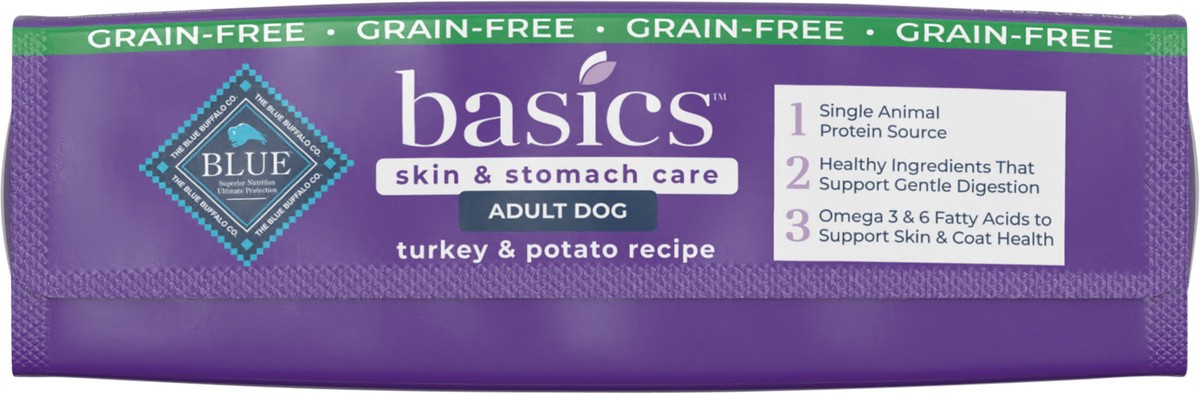 slide 4 of 9, Blue Buffalo Basics Limited Adult Dog Food, Turkey/Potato, 11 lb