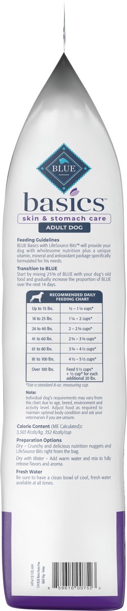 slide 8 of 9, Blue Buffalo Basics Limited Adult Dog Food, Turkey/Potato, 11 lb