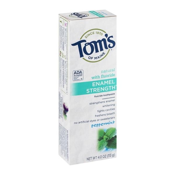 slide 1 of 4, Tom's Of Maine Enamel Strength Fluoride Toothpaste Peppermint, 4.2 oz