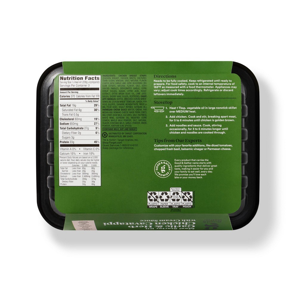 slide 3 of 4, Garlic & Herb Chicken Cavatappi Meal Starter Kit - 23oz - Good & Gather, 23 oz