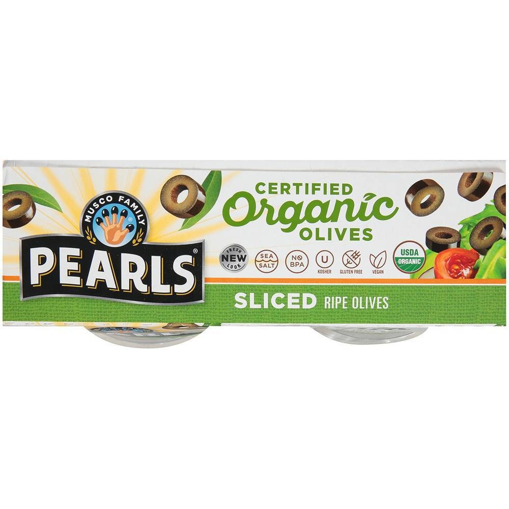 slide 5 of 5, Pearls Organic Sliced Ripe Olives to Go, 4 ct, 1.4 oz