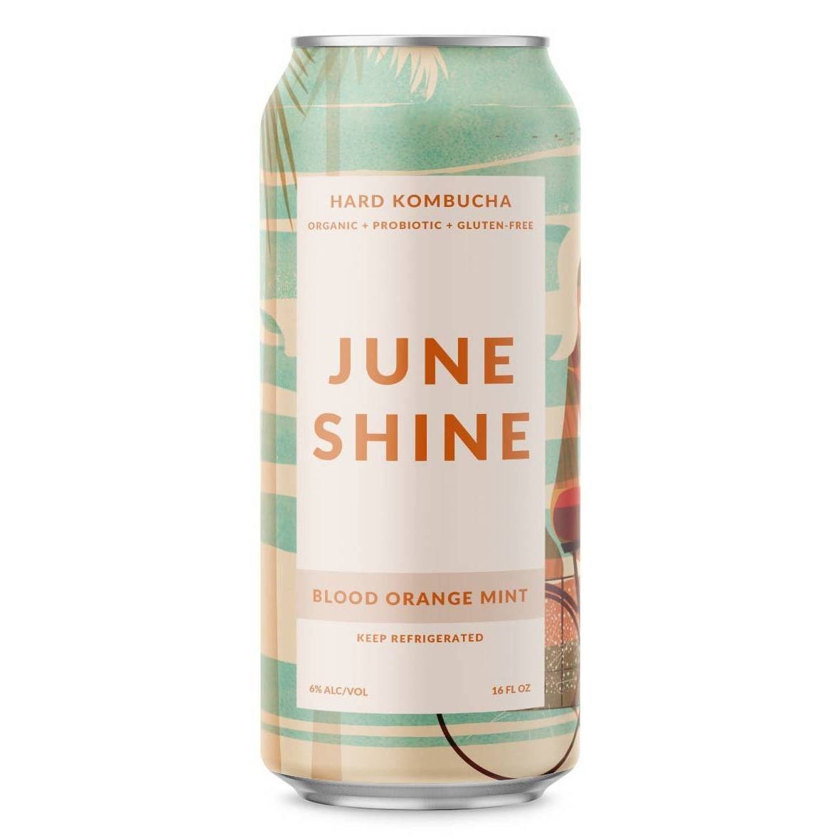 slide 1 of 1, JuneShine Blood Orange Mint Hard Kombucha, 16 fl oz