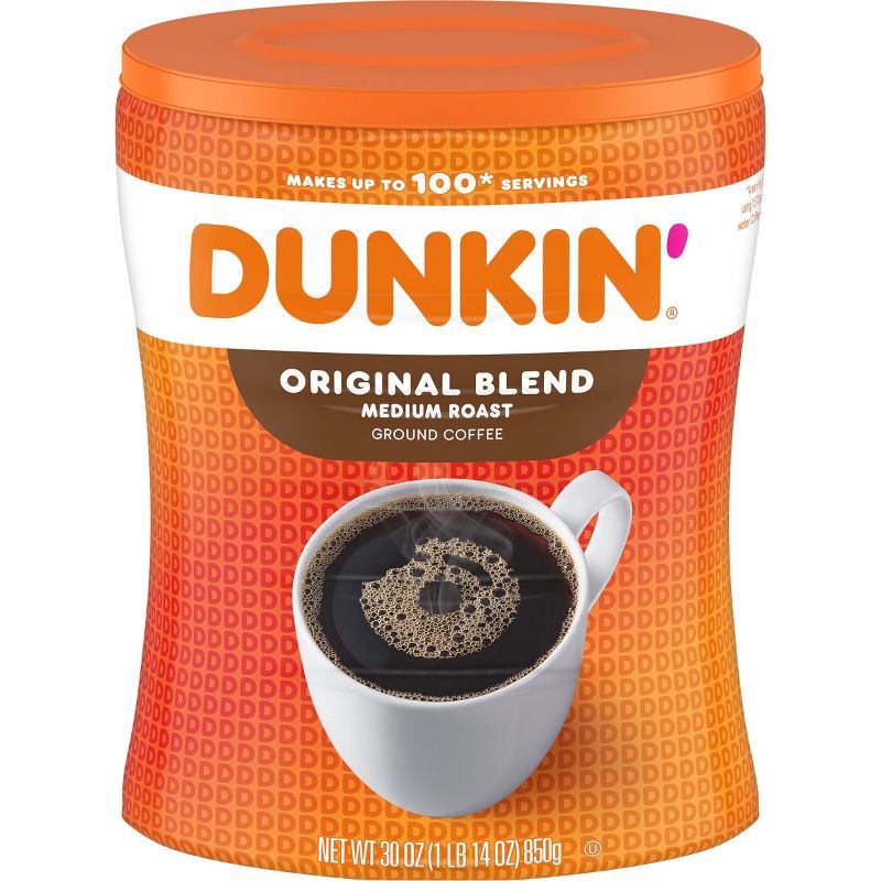 slide 1 of 4, Dunkin' Donuts Dunkin' Original Blend Medium Roast Ground Coffee Canister - 30oz, 30 oz