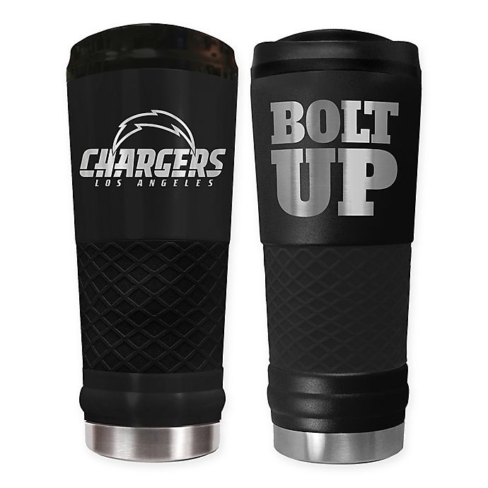 slide 1 of 1, NFL Los Angeles Chargers Powder Coated Stealth Draft Tumbler, 24 oz