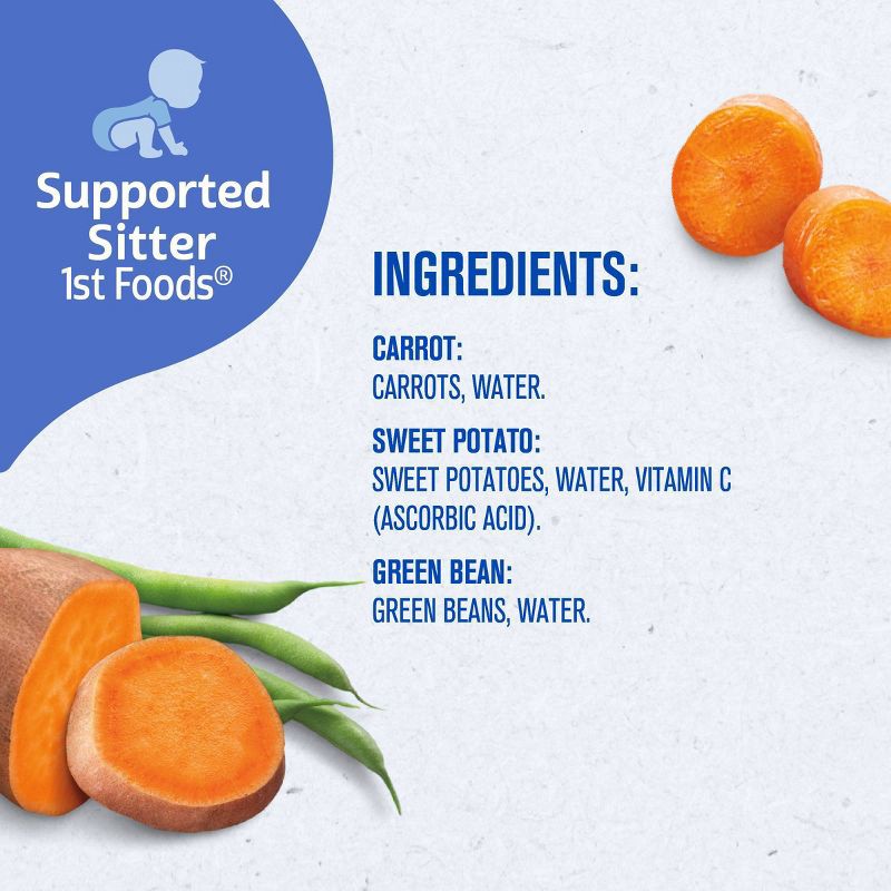 slide 8 of 10, Gerber Non-GMO Baby Food Stage 1 My 1st Veggies Starter Kit Puree Tubs 2oz/6pk, 6 ct; 2 oz