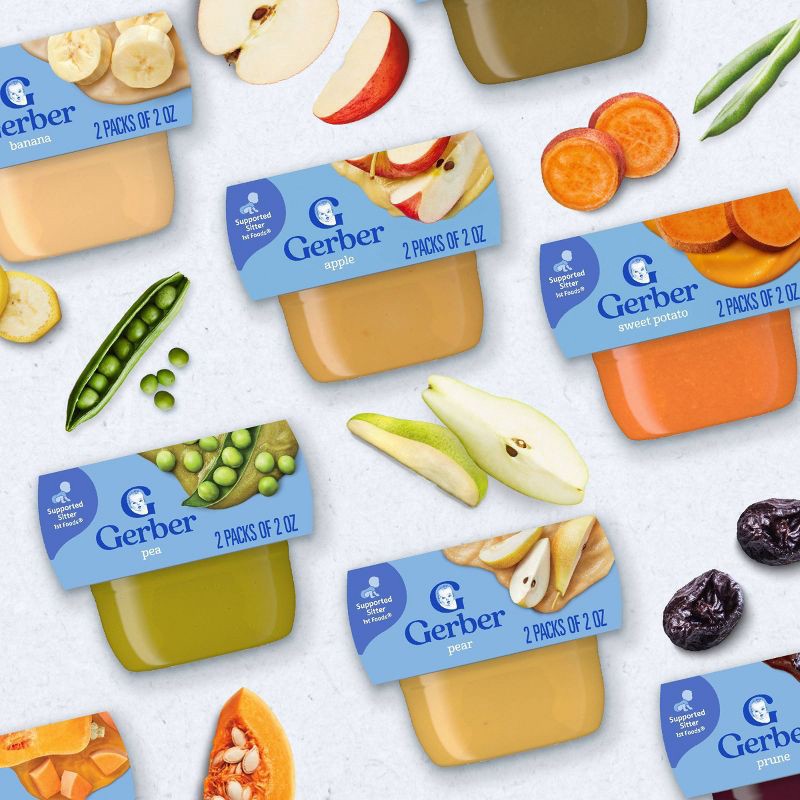 slide 9 of 10, Gerber Non-GMO Baby Food Stage 1 My 1st Veggies Starter Kit Puree Tubs 2oz/6pk, 6 ct; 2 oz