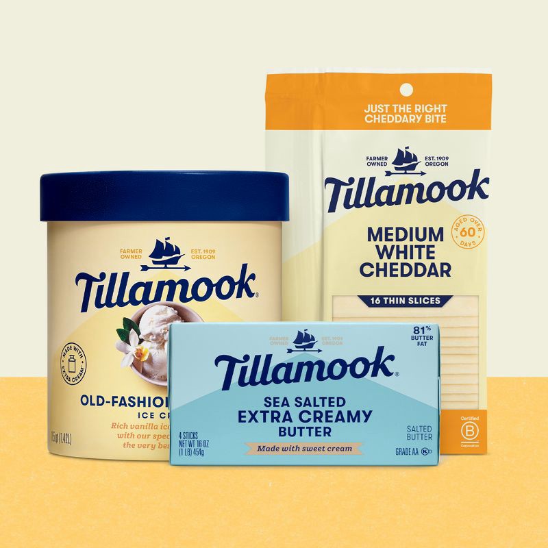 slide 4 of 4, Tillamook Medium White Cheddar Thin Cheese Slices - 8oz/16 slices, 8 oz