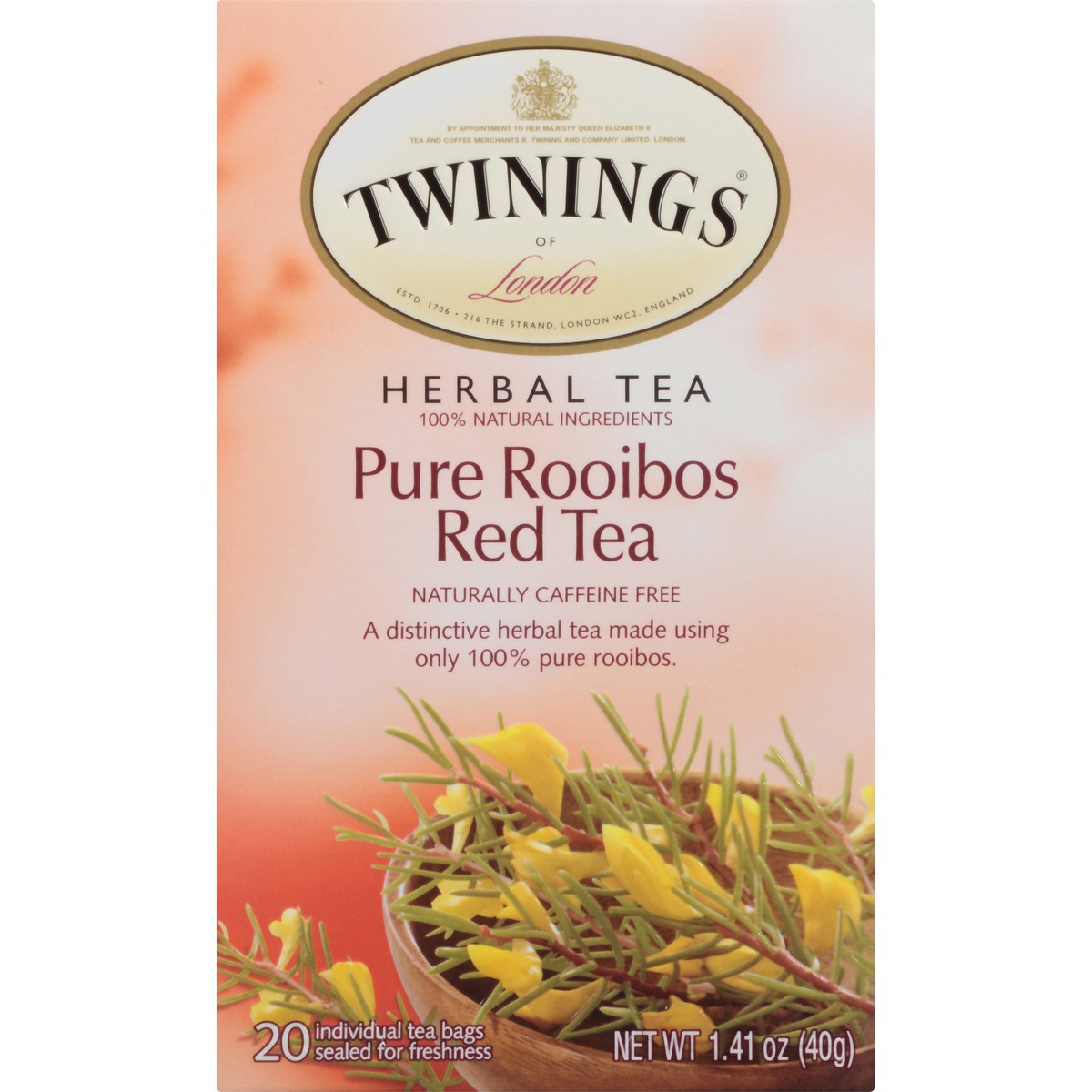 slide 6 of 9, Twinings Herbal Tea, Pure Rooibos Red Tea, Pure, Tea Bags, 20 ct