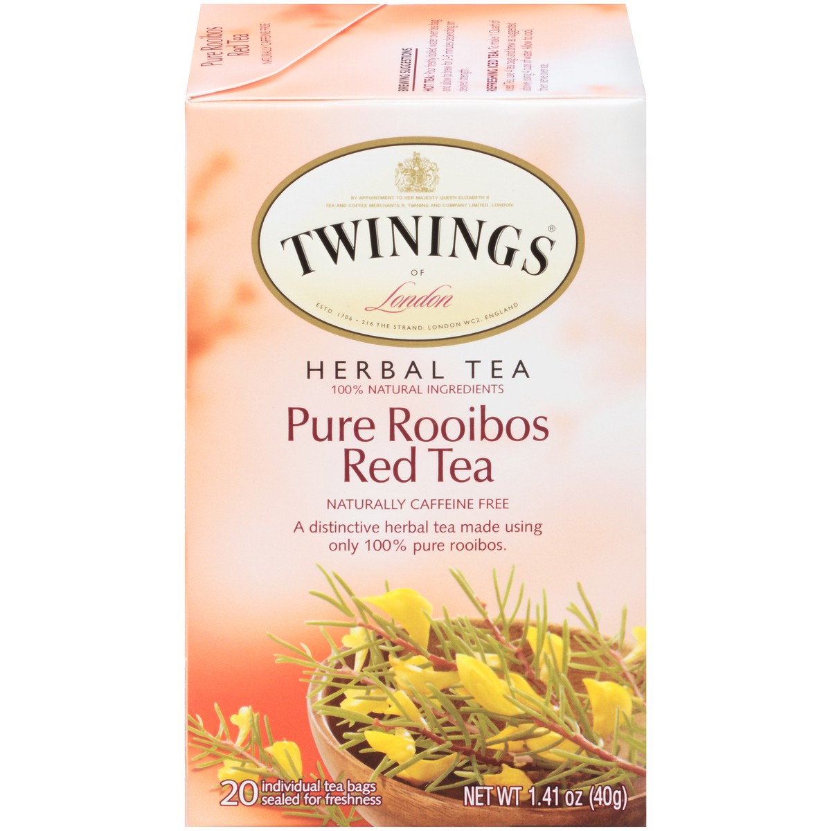 slide 1 of 9, Twinings Herbal Tea, Pure Rooibos Red Tea, Pure, Tea Bags, 20 ct