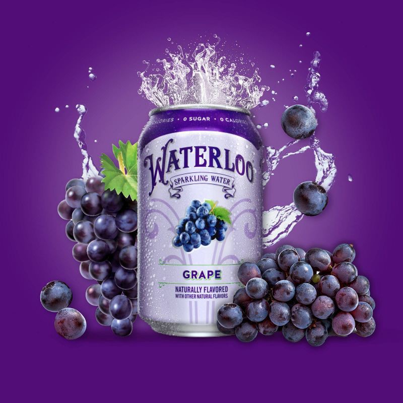 slide 5 of 6, Waterloo Sparkling Water Waterloo Grape Sparkling Water - 8pk/12 fl oz Cans, 8 ct; 12 fl oz