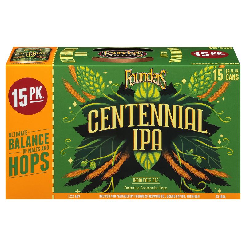 slide 4 of 11, Founders Brewing Co. Founders Centennial IPA Beer - 15pk/12 fl oz Cans, 15 ct; 12 fl oz