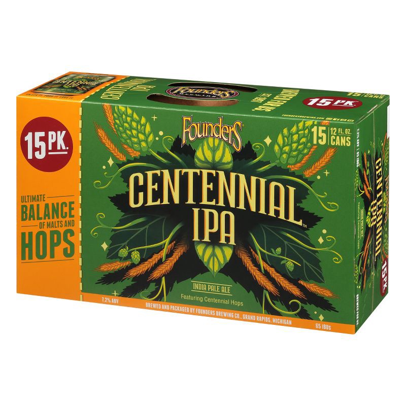 slide 10 of 11, Founders Brewing Co. Founders Centennial IPA Beer - 15pk/12 fl oz Cans, 15 ct; 12 fl oz