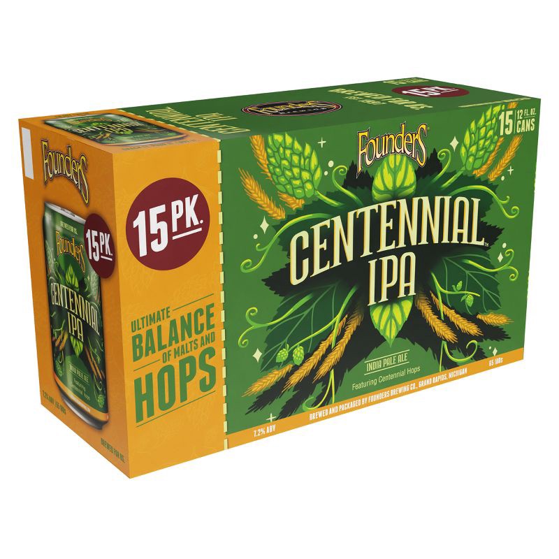 slide 1 of 8, Founders Brewing Co. Founders Centennial IPA Beer - 15pk/12 fl oz Cans, 15 ct; 12 fl oz