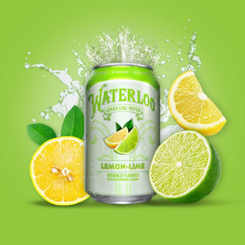 slide 5 of 6, Waterloo Sparkling Water Waterloo Lemon-Lime Sparkling Water - 8pk/12 fl oz Cans, 8 ct; 12 fl oz