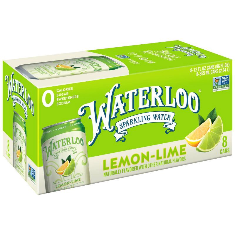 slide 1 of 5, Waterloo Sparkling Water Waterloo Lemon-Lime Sparkling Water - 8pk/12 fl oz Cans, 8 ct; 12 fl oz