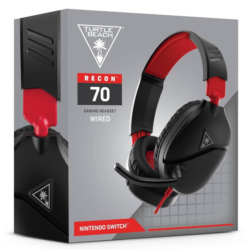 slide 10 of 10, Turtle Beach Recon 70 Wired Gaming Headset for Nintendo Switch/Xbox One/Series X|S/PlayStation 4/5 - Red/Black, 1 ct