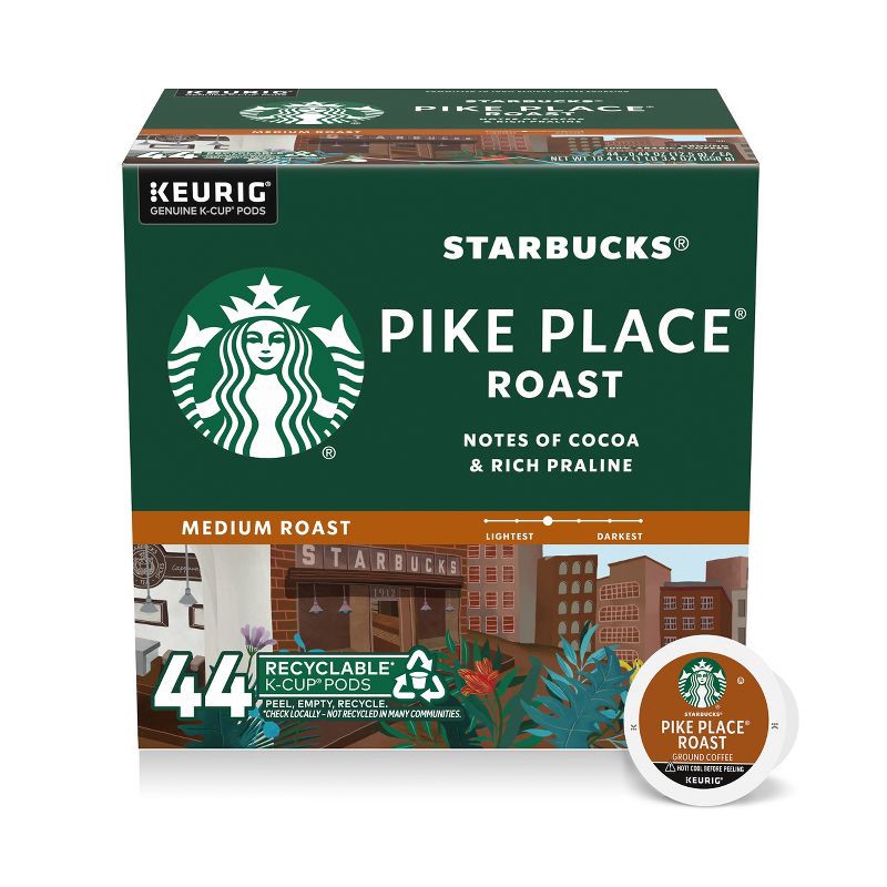 slide 1 of 7, Starbucks Pikes Place Medium Roast Keurig K-Cup Coffee Pods - 44ct, 44 ct